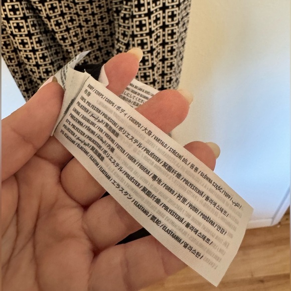 Abercrombie & Fitch One Shoulder Scarf Bow Midi Dress Black White Size Large EUC - Picture 12 of 14